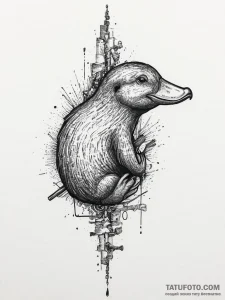 Tattoo sketch platypus, tattoo sketch design,... - эскиз тату (№1756793682_0, 02.09.2025 06:14) — Tatufoto.com