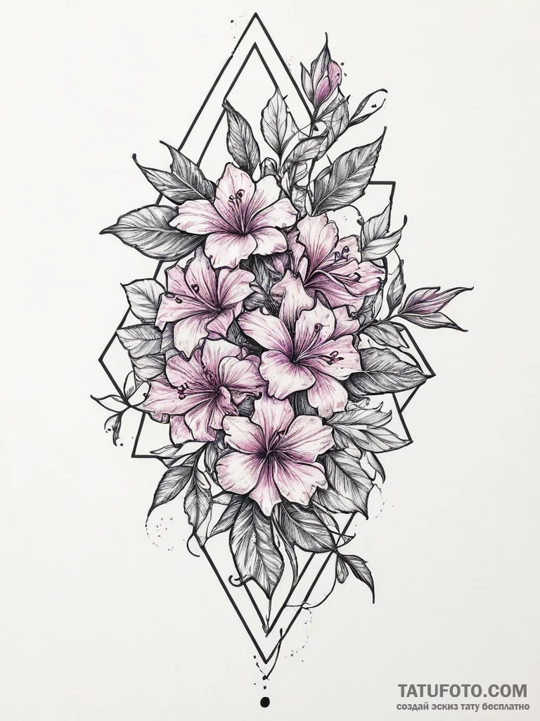Tattoo sketch bougainvillea, tattoo line art,... - эскиз тату (№1756794273_0, 02.09.2025 06:24) — Tatufoto.com