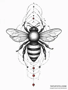 Tattoo sketch geometric bee, concept art for... - эскиз тату (№1756794666_0, 02.09.2025 06:31) — Tatufoto.com