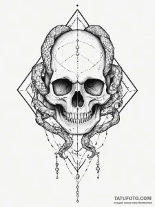 Tattoo sketch snake with a skull, tattoo draw... - эскиз тату (№1756794862_0, 02.09.2025 06:34) — Tatufoto.com
