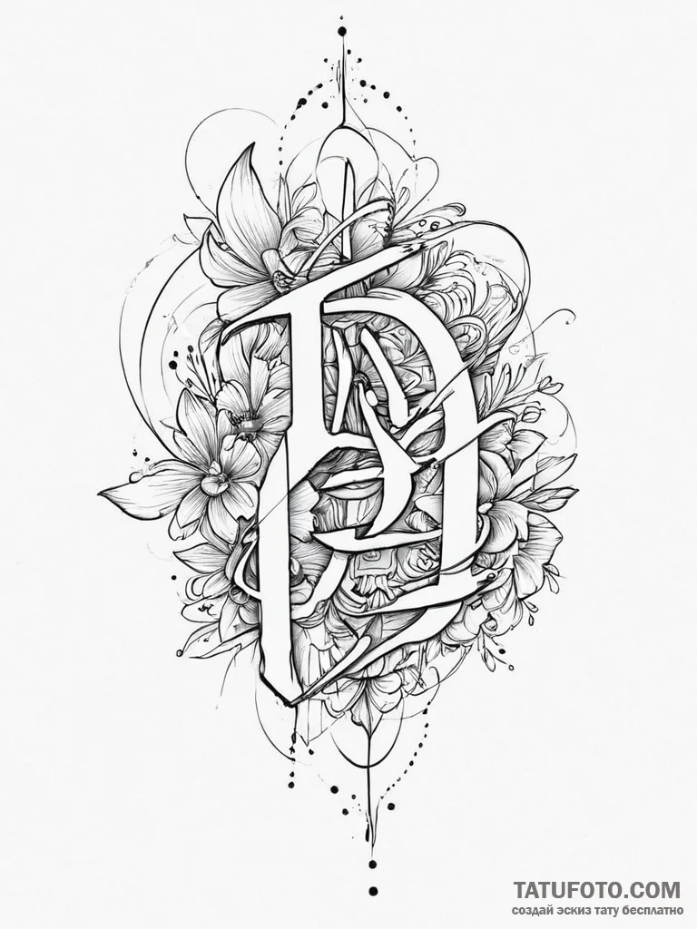Tattoo sketch calligraphy stylized lettering - эскиз тату (№1756798060_0, 02.09.2025 07:27) — Tatufoto.com