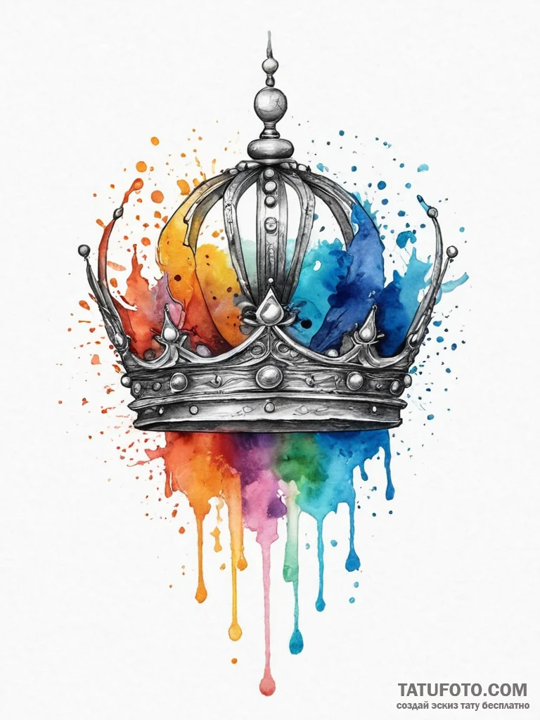 Tattoo sketch crown, concept art for tattoo,... - эскиз тату (№1756799877_0, 02.09.2025 07:57) — Tatufoto.com