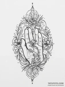 Tattoo sketch hands with a scroll, tattoo fla... - эскиз тату (№1756800287_0, 02.09.2025 08:04) — Tatufoto.com