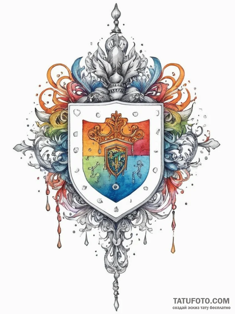 Tattoo sketch a family crest, concept art for... - эскиз тату (№1756800489_0, 02.09.2025 08:08) — Tatufoto.com
