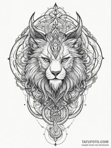 Tattoo sketch sacred beast, tattoo line art,... - эскиз тату (№1756800684_0, 02.09.2025 08:11) — Tatufoto.com