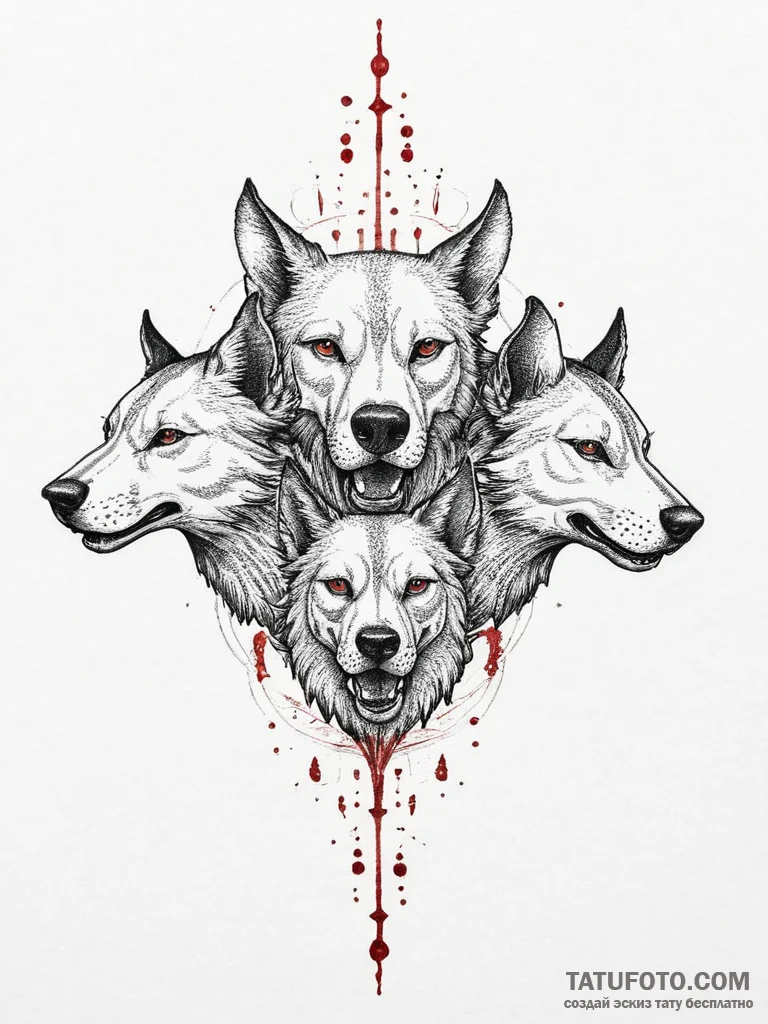 Tattoo sketch cerberus, tattoo sketch design,... - эскиз тату (№1756801471_0, 02.09.2025 08:24) — Tatufoto.com