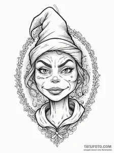 Tattoo sketch the grinch with a girl, ink ill... - эскиз тату (№1756801686_0, 02.09.2025 08:28) — Tatufoto.com