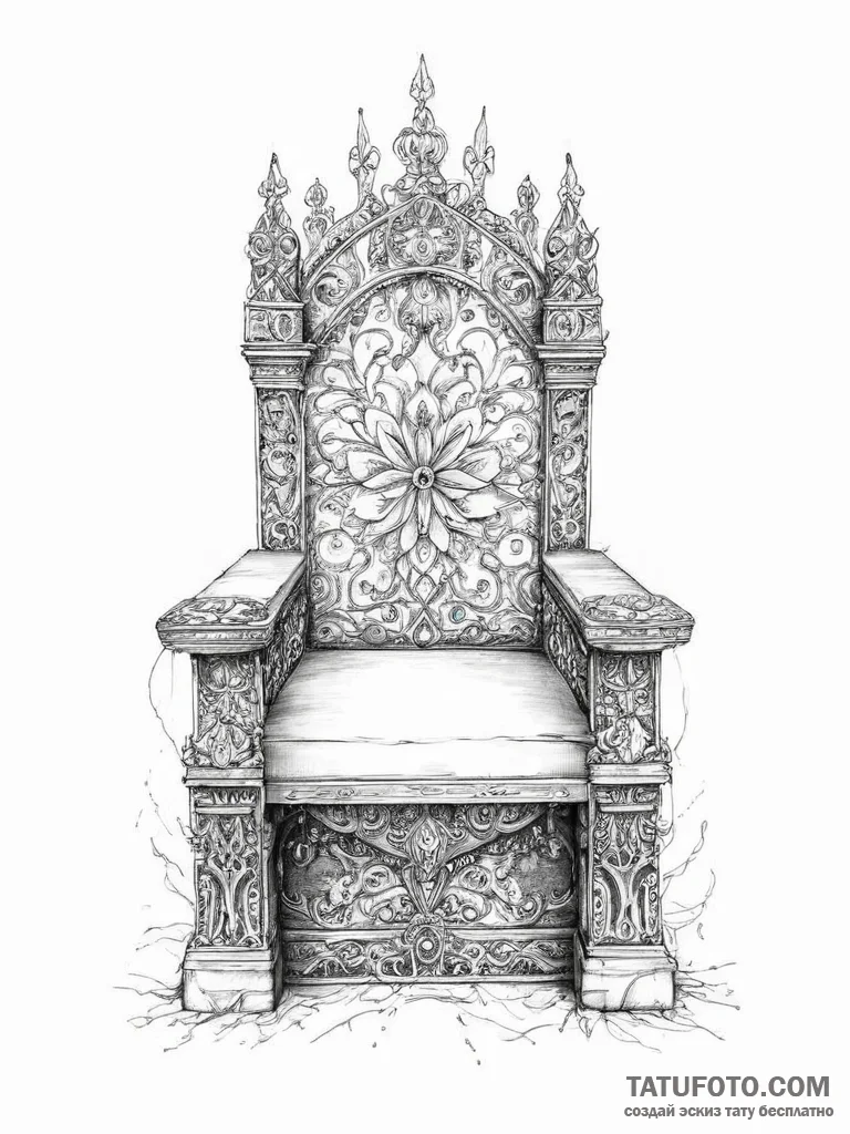 Tattoo sketch throne - эскиз тату (№1756802668_0, 02.09.2025 08:44) — Tatufoto.com