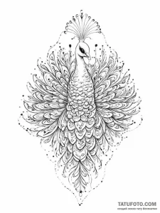 Tattoo sketch peacock tattoo, ink illustratio... - эскиз тату (№1756803662_0, 02.09.2025 09:01) — Tatufoto.com