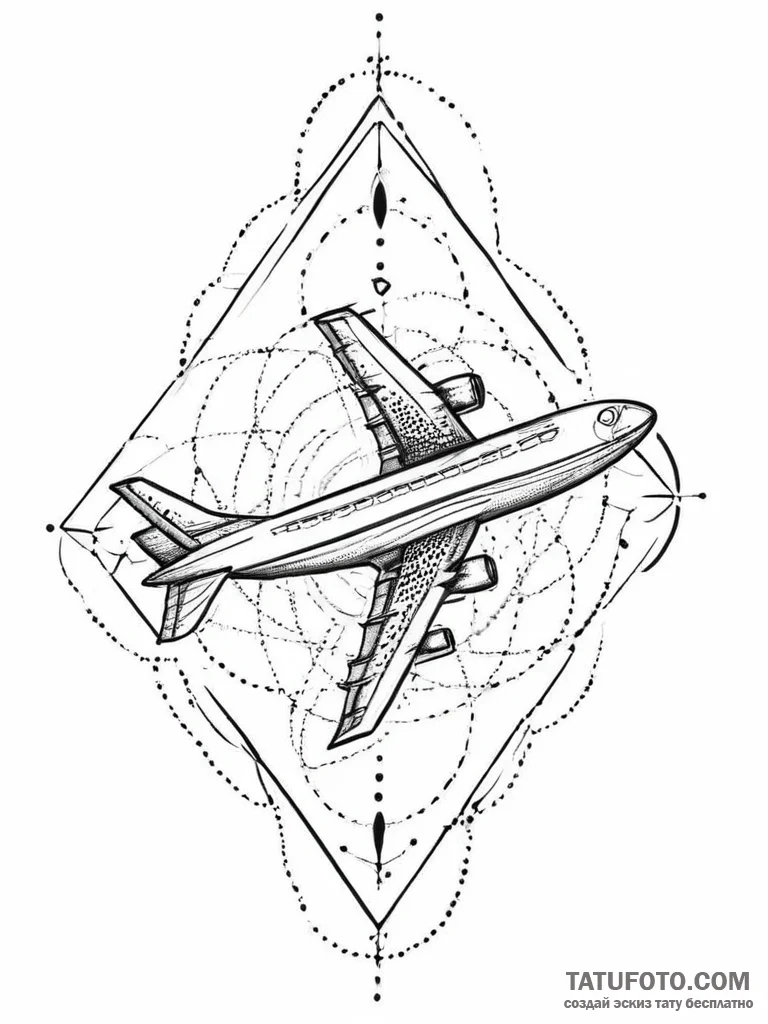 Tattoo sketch cosmic plane, tattoo drawing ou... - эскиз тату (№1756804073_0, 02.09.2025 09:07) — Tatufoto.com