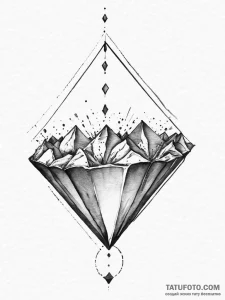 Tattoo sketch diamond, ink illustration for t... - эскиз тату (№1756806476_0, 02.09.2025 09:47) — Tatufoto.com