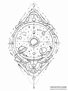 Tattoo sketch cosmic story - эскиз тату (№1756807090_0, 02.09.2025 09:58) — Tatufoto.com
