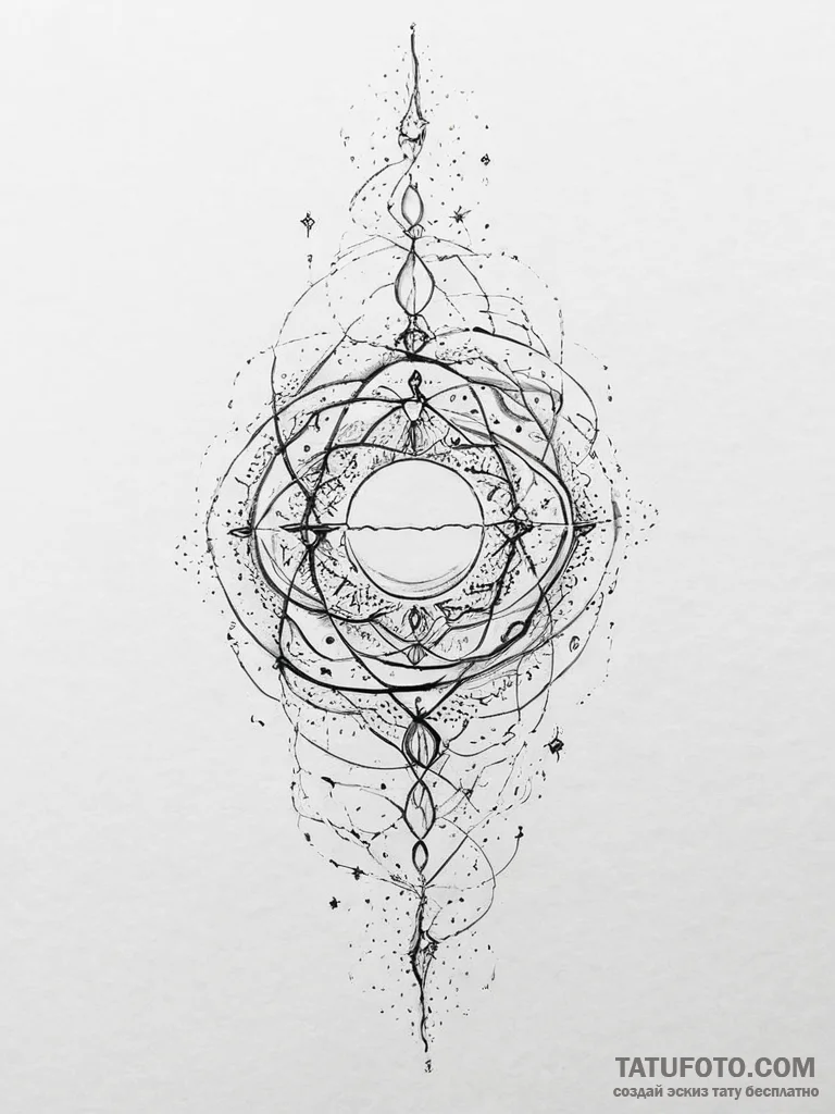 Tattoo sketch cosmic presence, concept art fo... - эскиз тату (№1756886886_0, 03.09.2025 08:08) — Tatufoto.com