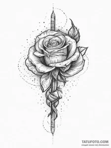 Tattoo sketch hands with a rose, ink illustra... - эскиз тату (№1756887670_0, 03.09.2025 08:21) — Tatufoto.com