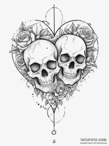 Tattoo sketch new school сердце, tattoo sketc... - эскиз тату (№1756888463_0, 03.09.2025 08:34) — Tatufoto.com