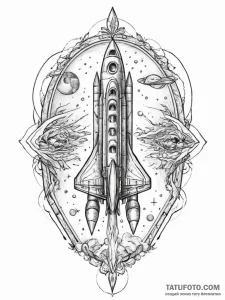 Tattoo sketch космический корабль, artistic t... - эскиз тату (№1756888855_0, 03.09.2025 08:40) — Tatufoto.com