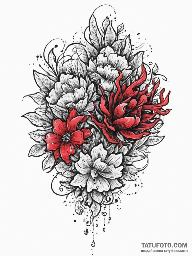 Tattoo sketch coxcomb, tattoo flash sheet des... - эскиз тату (№1756889246_0, 03.09.2025 08:47) — Tatufoto.com