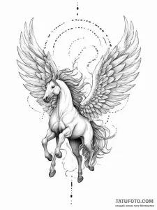 Tattoo sketch pegasus tattoo - эскиз тату (№1756890036_0, 03.09.2025 09:00) — Tatufoto.com