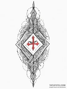 Tattoo sketch slavic runes with a symbol, tat... - эскиз тату (№1756890237_0, 03.09.2025 09:03) — Tatufoto.com