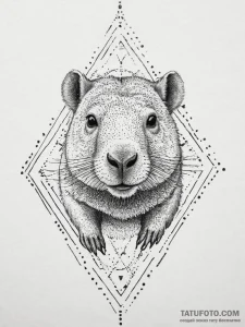 Tattoo sketch capybara, artistic tattoo sketc... - эскиз тату (№1756891021_0, 03.09.2025 09:17) — Tatufoto.com