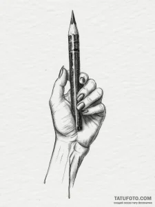 Tattoo sketch hands with a pencil, tattoo dra... - эскиз тату (№1756891996_0, 03.09.2025 09:33) — Tatufoto.com
