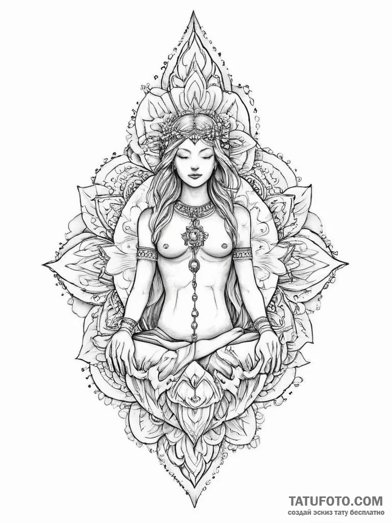 Tattoo sketch spiritual fount - эскиз тату (№1756892574_0, 03.09.2025 09:42) — Tatufoto.com