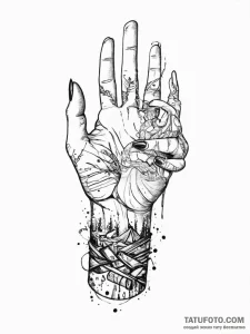 Tattoo sketch hands with a scroll, tattoo lin... - эскиз тату (№1756893345_0, 03.09.2025 09:55) — Tatufoto.com