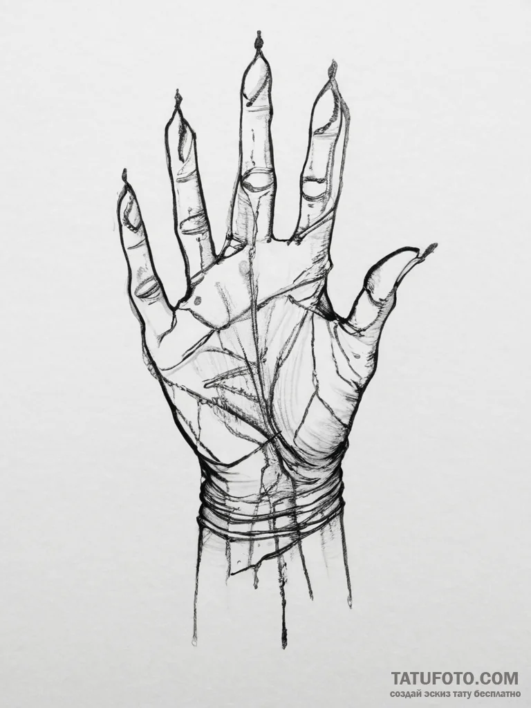 Tattoo sketch hands with a paper, concept art... - эскиз тату (№1756909136_0, 03.09.2025 14:18) — Tatufoto.com
