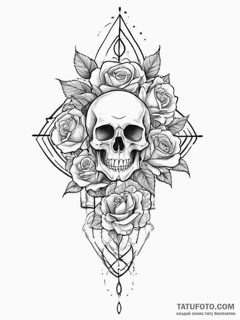 Tattoo sketch spire, ink illustration for tat... - эскиз тату (№1756910113_0, 03.09.2025 14:35) — Tatufoto.com