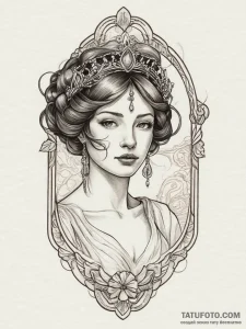Tattoo sketch queen tattoo, artistic tattoo s... - эскиз тату (№1756911889_0, 03.09.2025 15:04) — Tatufoto.com