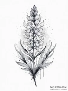 Tattoo sketch hyacinth flower, ink illustrati... - эскиз тату (№1756912090_0, 03.09.2025 15:08) — Tatufoto.com