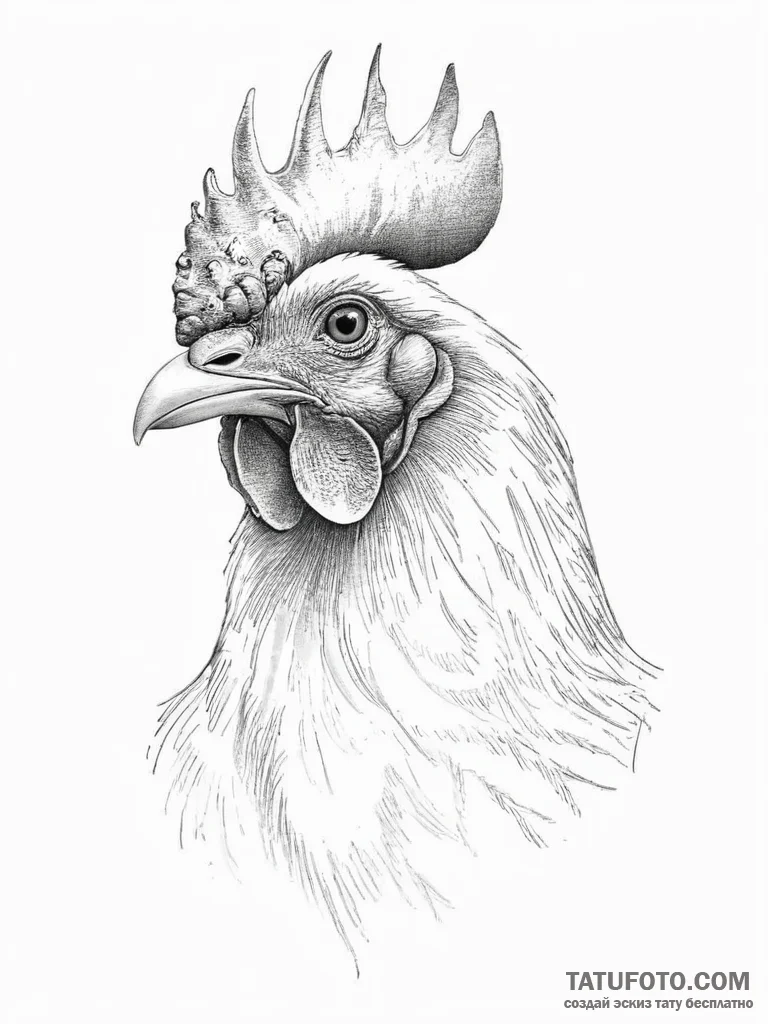 Tattoo sketch chicken - эскиз тату (№1756912289_0, 03.09.2025 15:11) — Tatufoto.com
