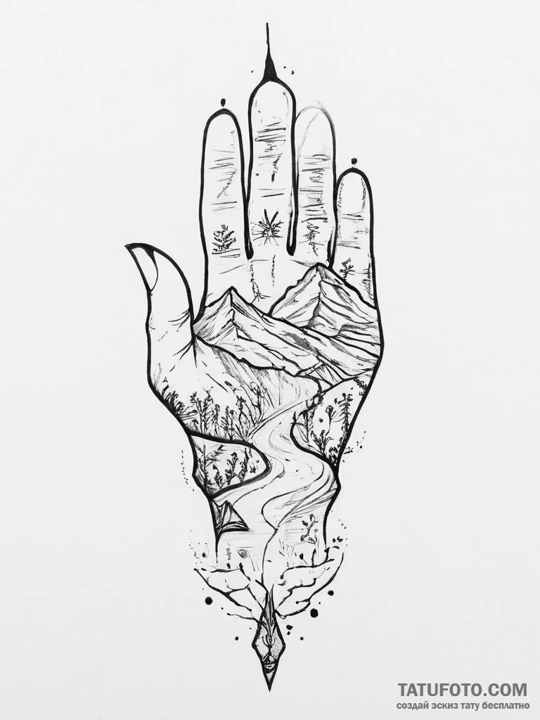 Tattoo sketch desert, tattoo drawing outline,... - эскиз тату (№1756912486_0, 03.09.2025 15:14) — Tatufoto.com