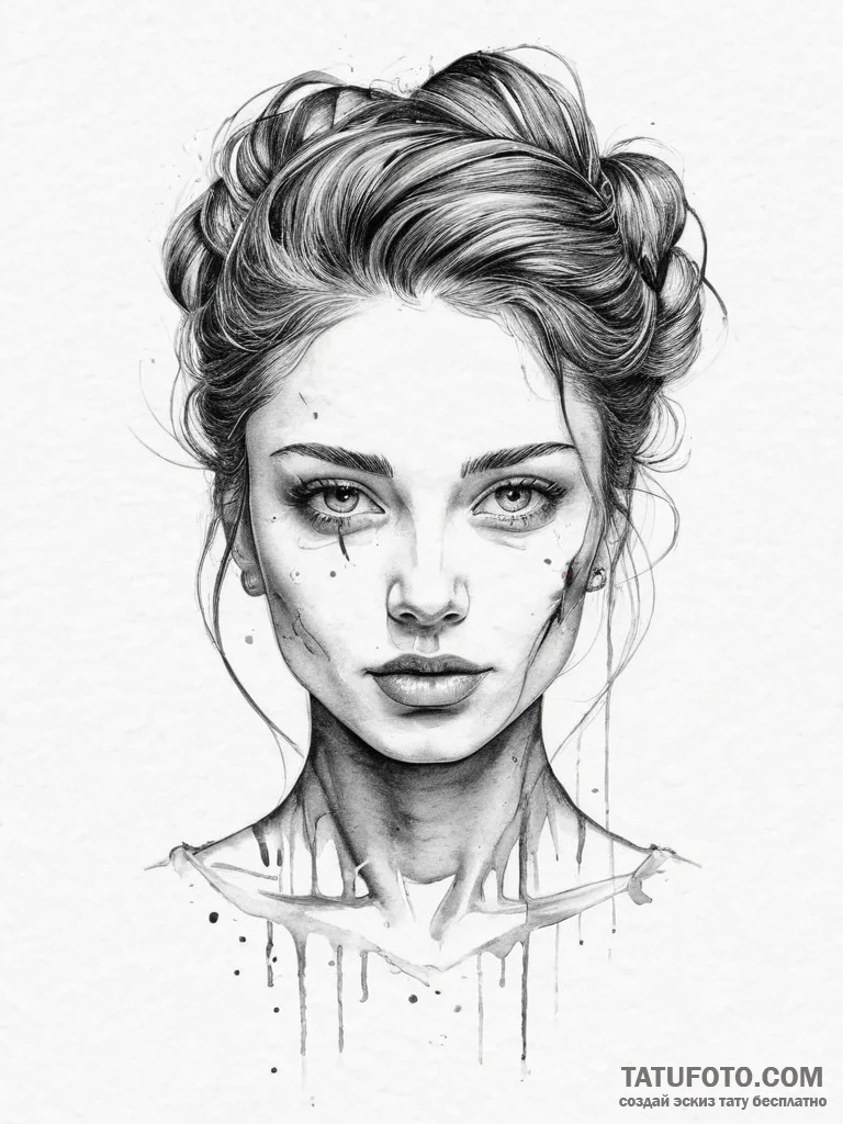 Tattoo sketch realism и blackwork портрет, in... - эскиз тату (№1756912885_0, 03.09.2025 15:21) — Tatufoto.com