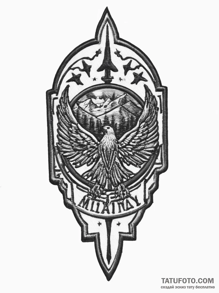 Tattoo sketch military patch - эскиз тату (№1756914935_0, 03.09.2025 15:55) — Tatufoto.com