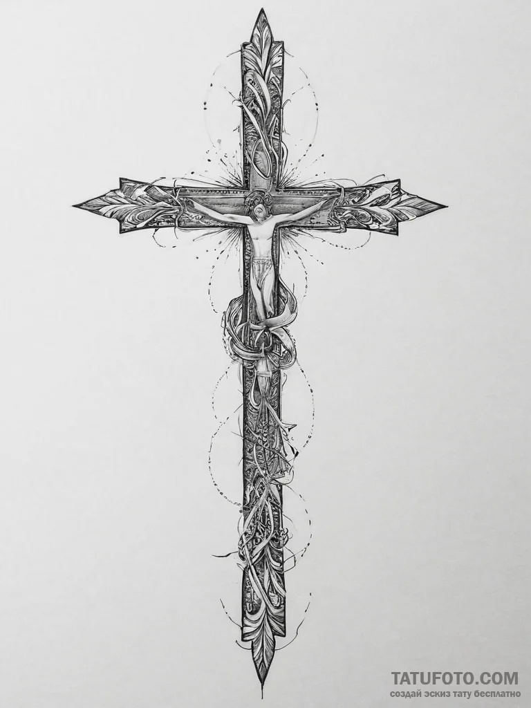 Tattoo sketch spiritual portrayal, tattoo dra... - эскиз тату (№1757001053_0, 04.09.2025 15:50) — Tatufoto.com