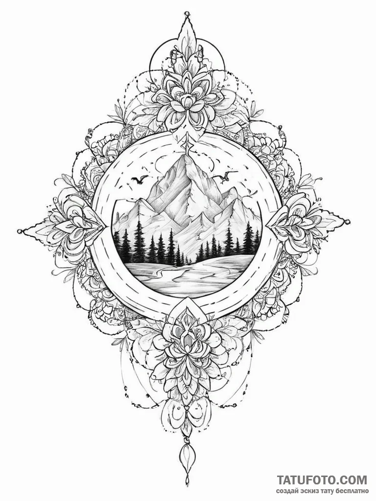 Tattoo sketch blessed realm - эскиз тату (№1757001247_0, 04.09.2025 15:54) — Tatufoto.com