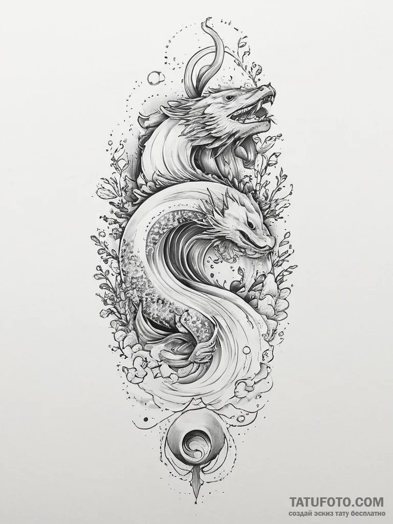 Tattoo sketch cosmic land, ink illustration f... - эскиз тату (№1757002033_0, 04.09.2025 16:07) — Tatufoto.com