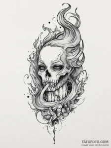 Tattoo sketch smoke, concept art for tattoo,... - эскиз тату (№1757002262_0, 04.09.2025 16:11) — Tatufoto.com