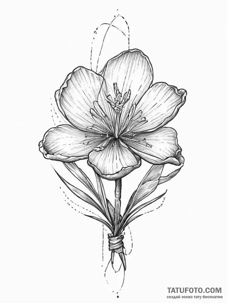 Tattoo sketch crocus flower, tattoo drawing o... - эскиз тату (№1757003439_0, 04.09.2025 16:30) — Tatufoto.com