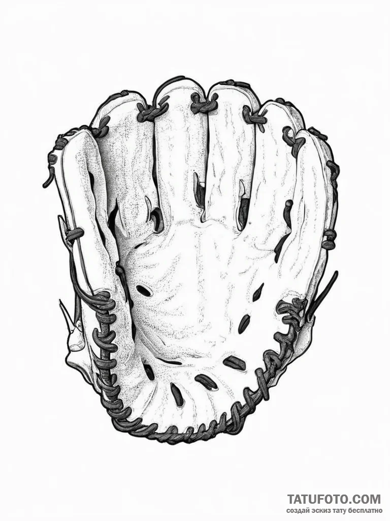 Tattoo sketch baseball baseball glove - эскиз тату (№1757003633_0, 04.09.2025 16:33) — Tatufoto.com