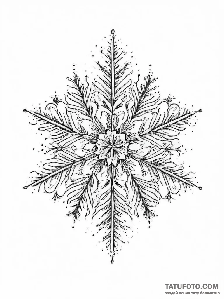 Tattoo sketch узор в виде снежинок, tattoo sk... - эскиз тату (№1757003827_0, 04.09.2025 16:37) — Tatufoto.com