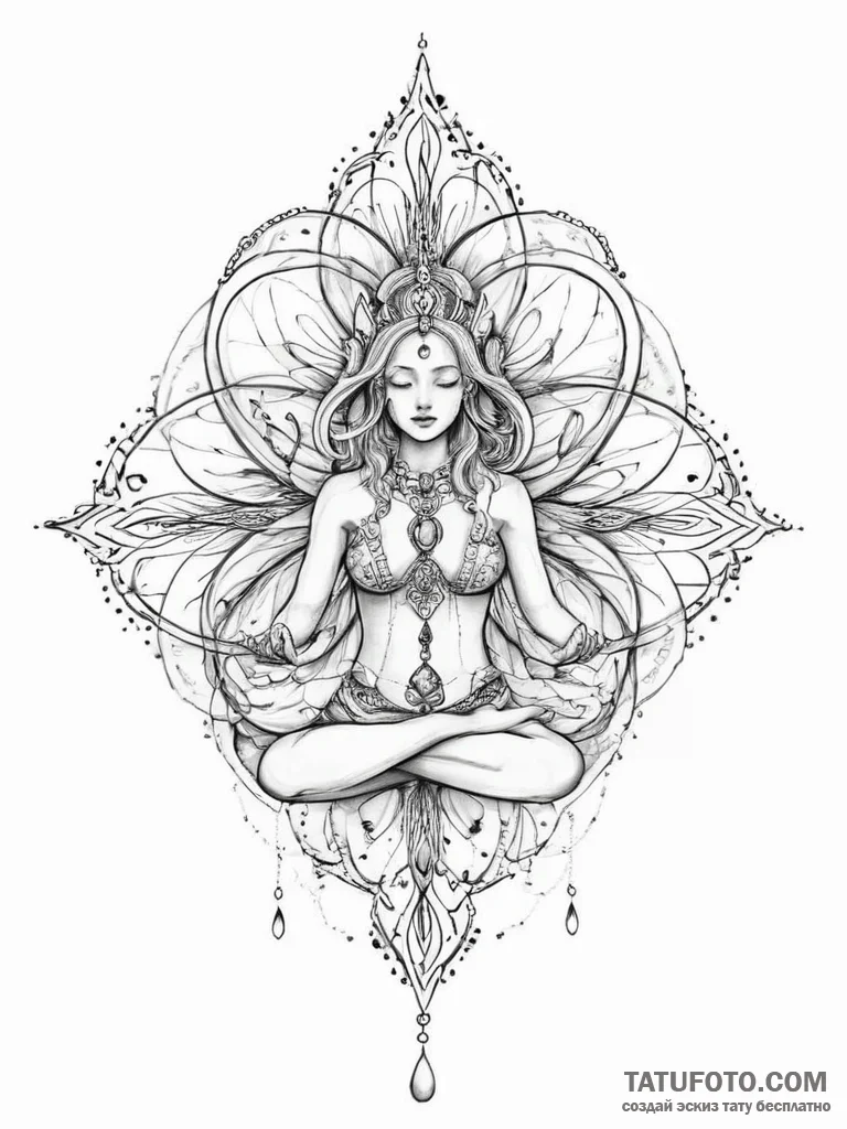 Tattoo sketch spiritual spirit - эскиз тату (№1757005598_0, 04.09.2025 17:06) — Tatufoto.com