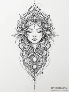 Tattoo sketch cosmic soul, tattoo line art, n... - эскиз тату (№1757006192_0, 04.09.2025 17:16) — Tatufoto.com