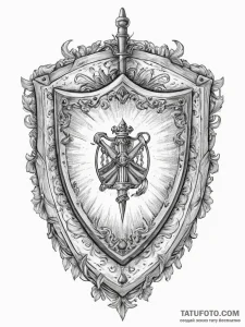 Tattoo sketch medieval knight's shield, conce... - эскиз тату (№1757008387_0, 04.09.2025 17:53) — Tatufoto.com