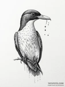 Tattoo sketch murre, concept art for tattoo,... - эскиз тату (№1757013657_0, 04.09.2025 19:20) — Tatufoto.com