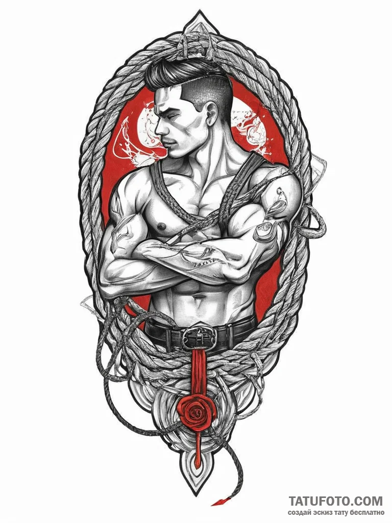 Tattoo sketch soldier with a rope, tattoo fla... - эскиз тату (№1757016455_0, 04.09.2025 20:07) — Tatufoto.com