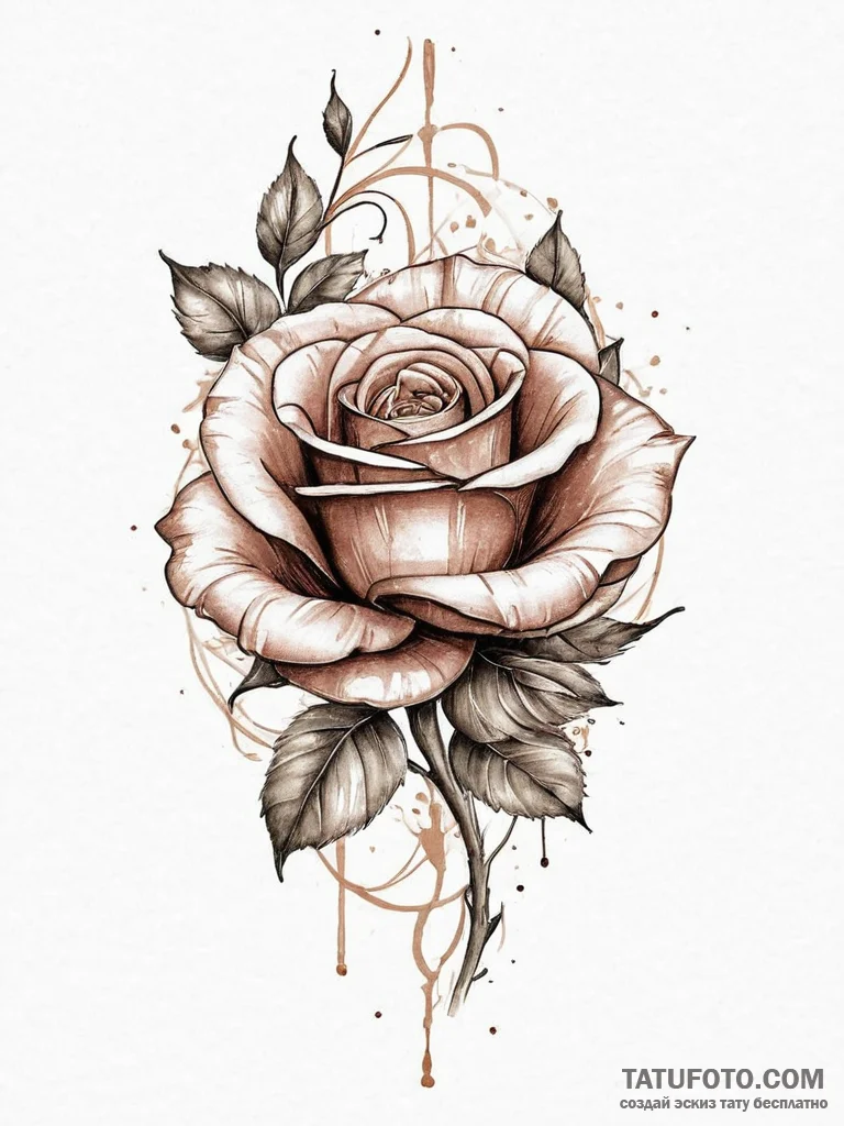 Tattoo sketch beauty and the beast rose, arti... - эскиз тату (№1757016845_0, 04.09.2025 20:14) — Tatufoto.com
