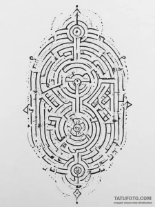 Tattoo sketch labyrinth, tattoo line art, bol... - эскиз тату (№1757017045_0, 04.09.2025 20:17) — Tatufoto.com