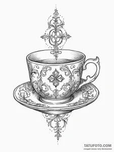 Tattoo sketch teacup tattoo, tattoo flash she... - эскиз тату (№1757017259_0, 04.09.2025 20:20) — Tatufoto.com